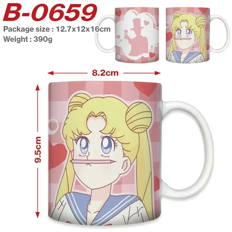 Sailor Moon Girl Coffee Mugs DIY Custom Anime Cartoon Ceramic Mug Cup Creative Outdoor Work Camping Beer Cups Kids Birthday Gift