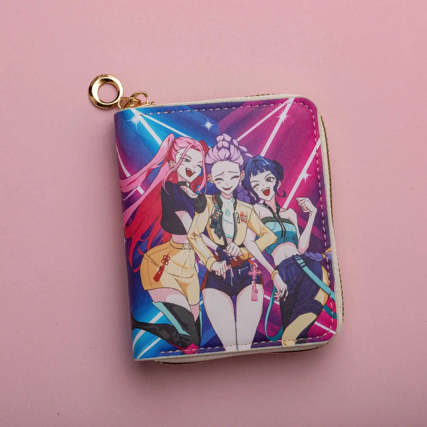 kpop Demon Hunters PU Short Women's Cartoon Wallet k-pop Coin Pack Card Pack Portable k pop HUNTRX Rumi Mira Zoey Fan Wallet ﻿