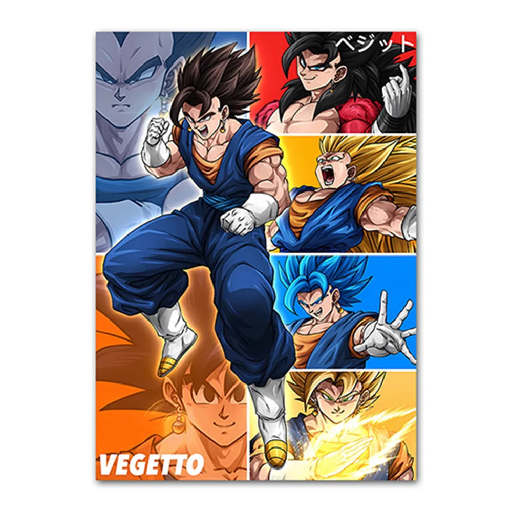 Dragon Ball Goku Van Gogh Starry Night Canvas Poster - Anime Art Wall Decor