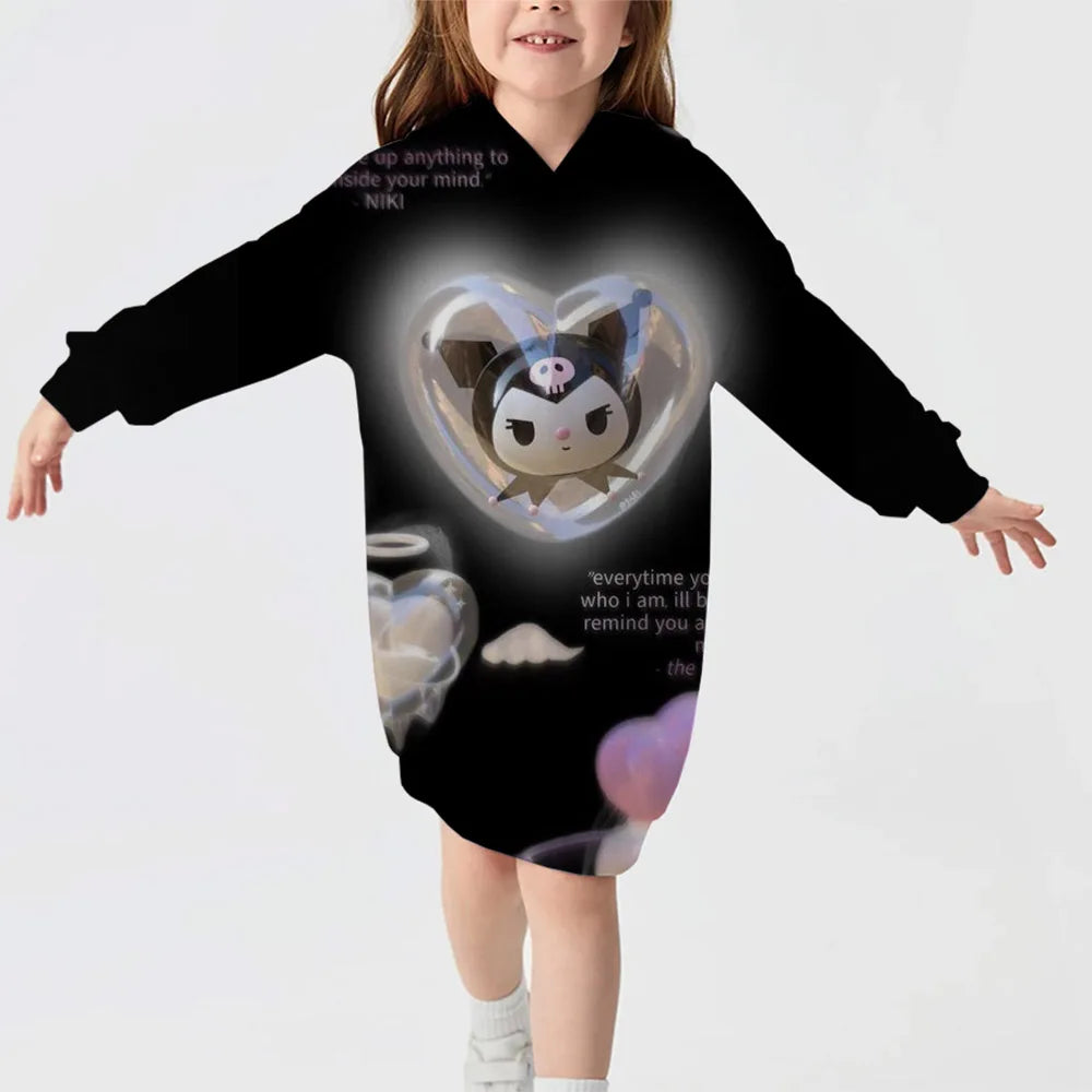 Hello Kitty Girl Comfortable Hoodie Dress