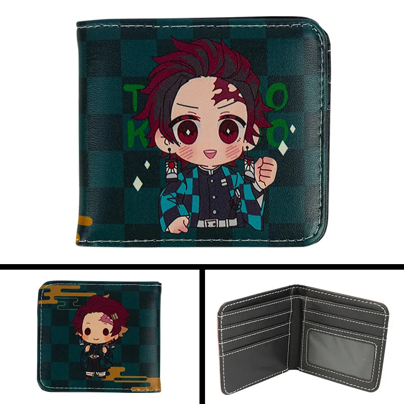 New Kimetsu No Yaiba Fashion Anime Cartoon Wallets Demon Slayer Kamado Nezuko Coin Purses Handbag Casual Card Kids Birthday Gift