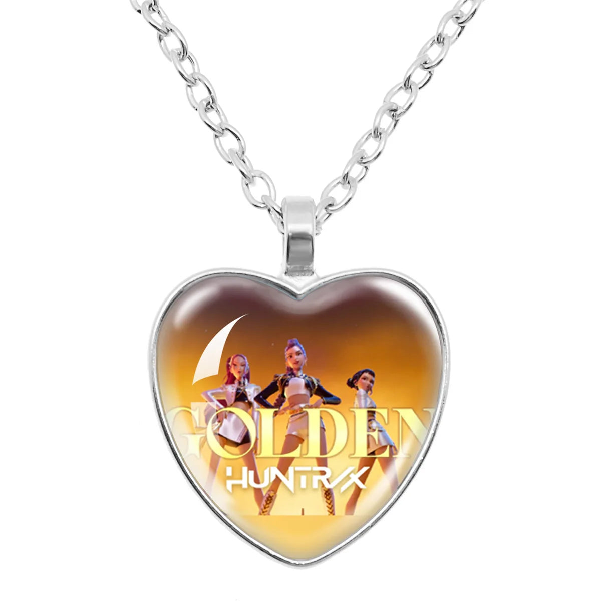 Demon Slayer Gem Peach Heart Necklace - Anime Fashion Jewelry Gift