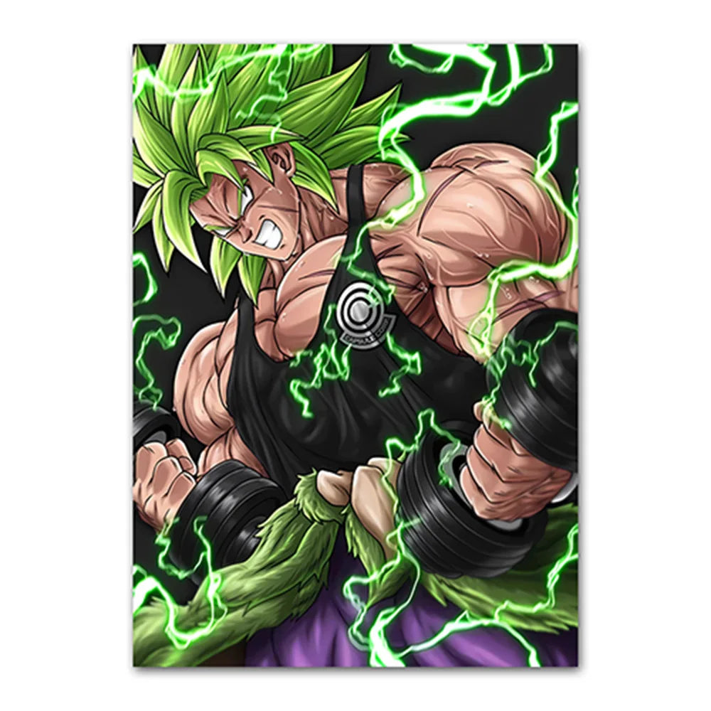 Dragon Ball Goku Van Gogh Starry Night Canvas Poster - Anime Art Wall Decor