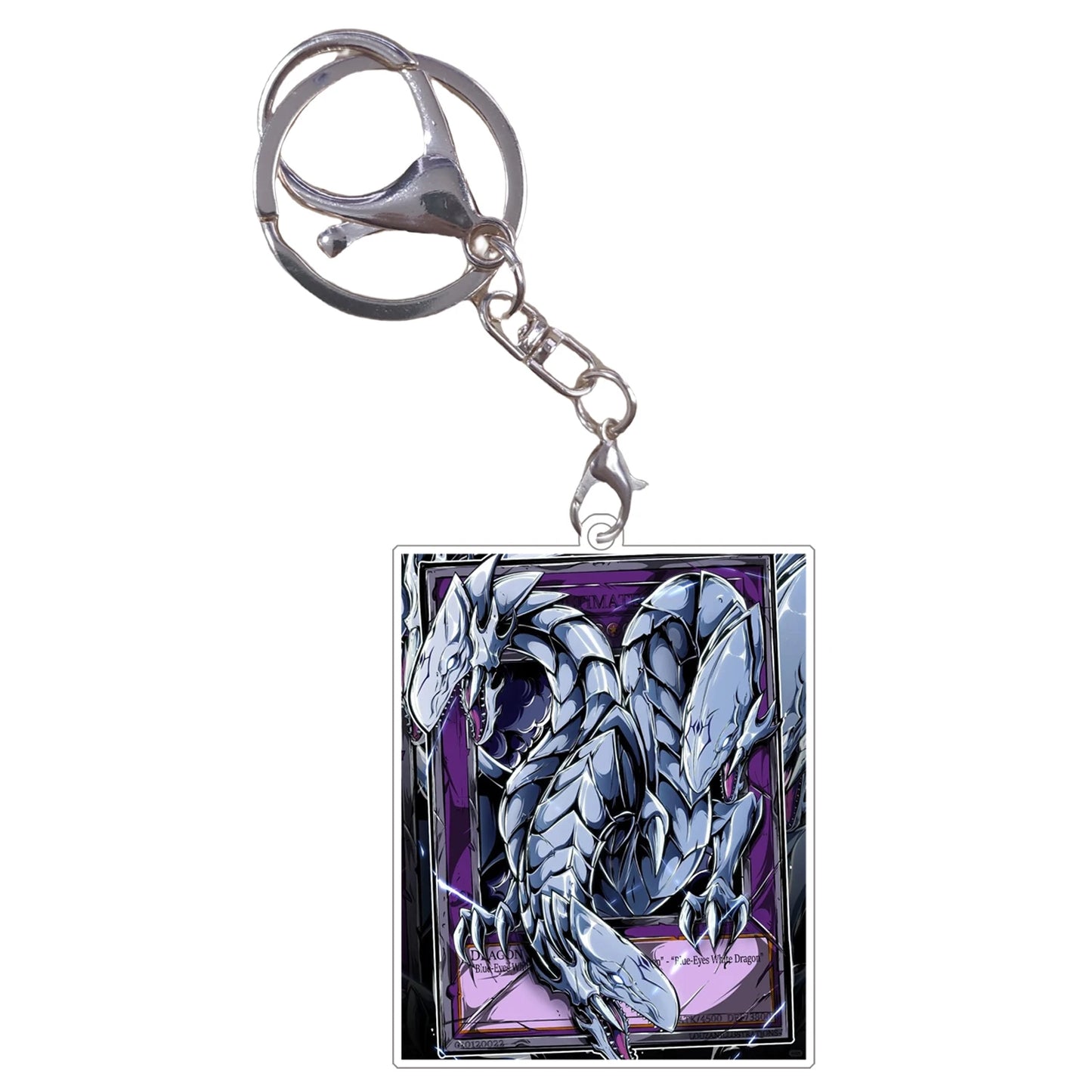 Yu Gi Oh Double Sided Acrylic Keychain Dark Magician Blue-Eyes White Dragon