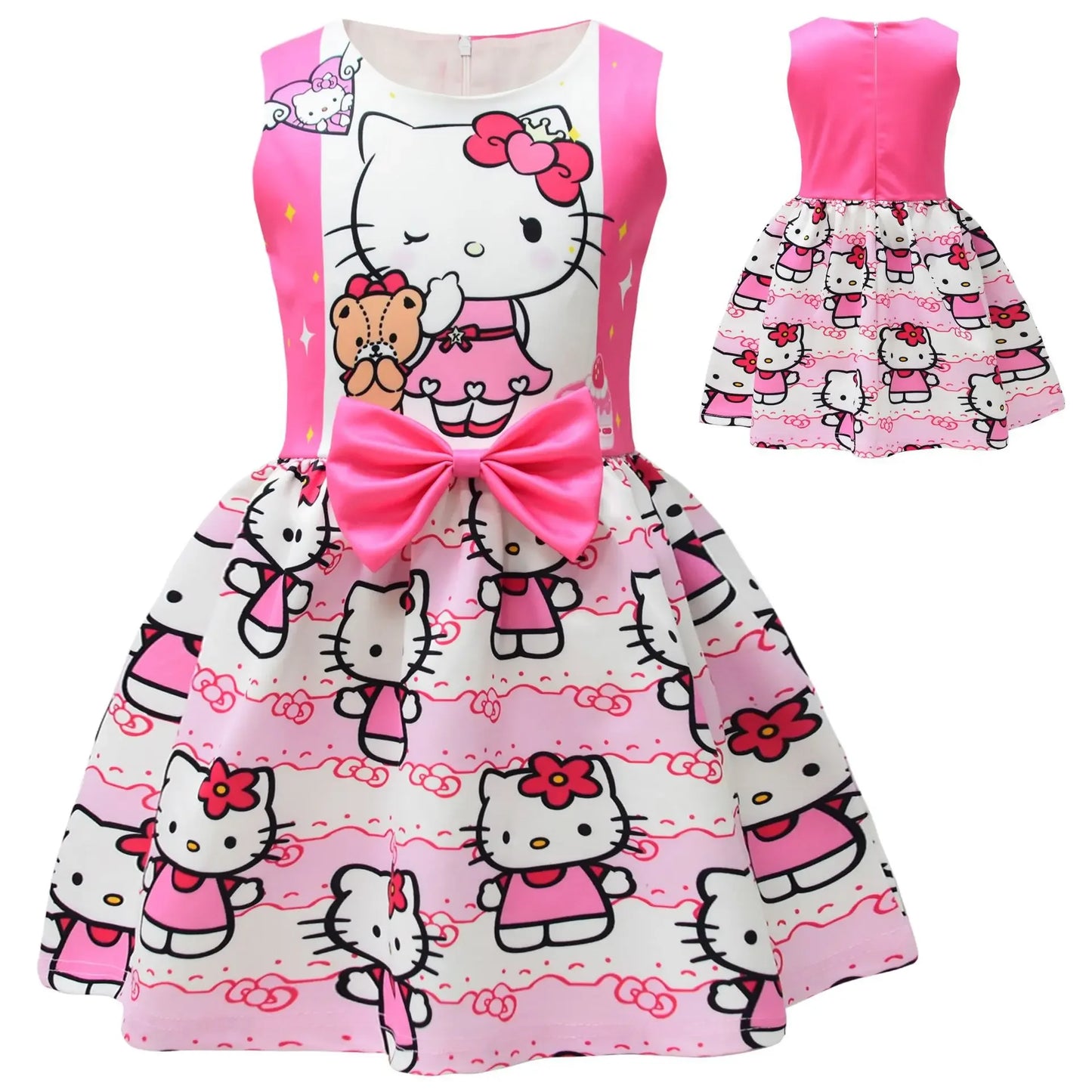 Hello Kitty Short-Sleeved Pleated Dress for Girls