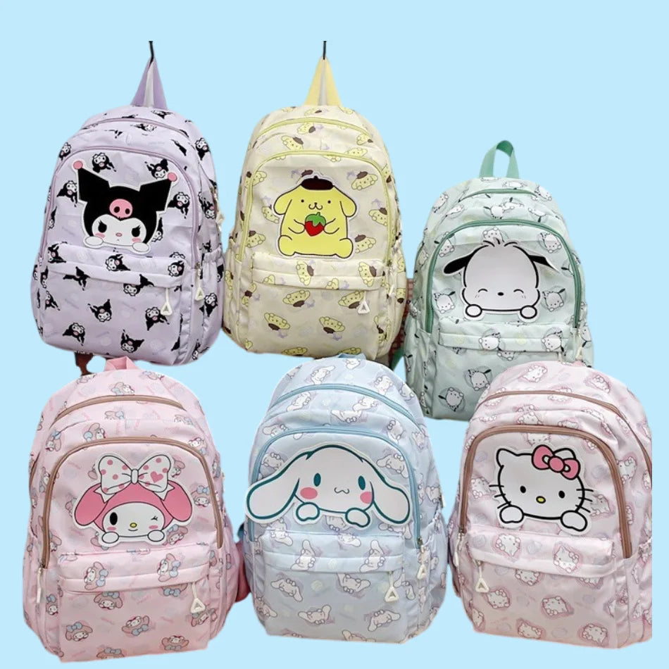 Hello Kitty Kuromi Cinnamoroll My Melody Pochacco Student Backpacks