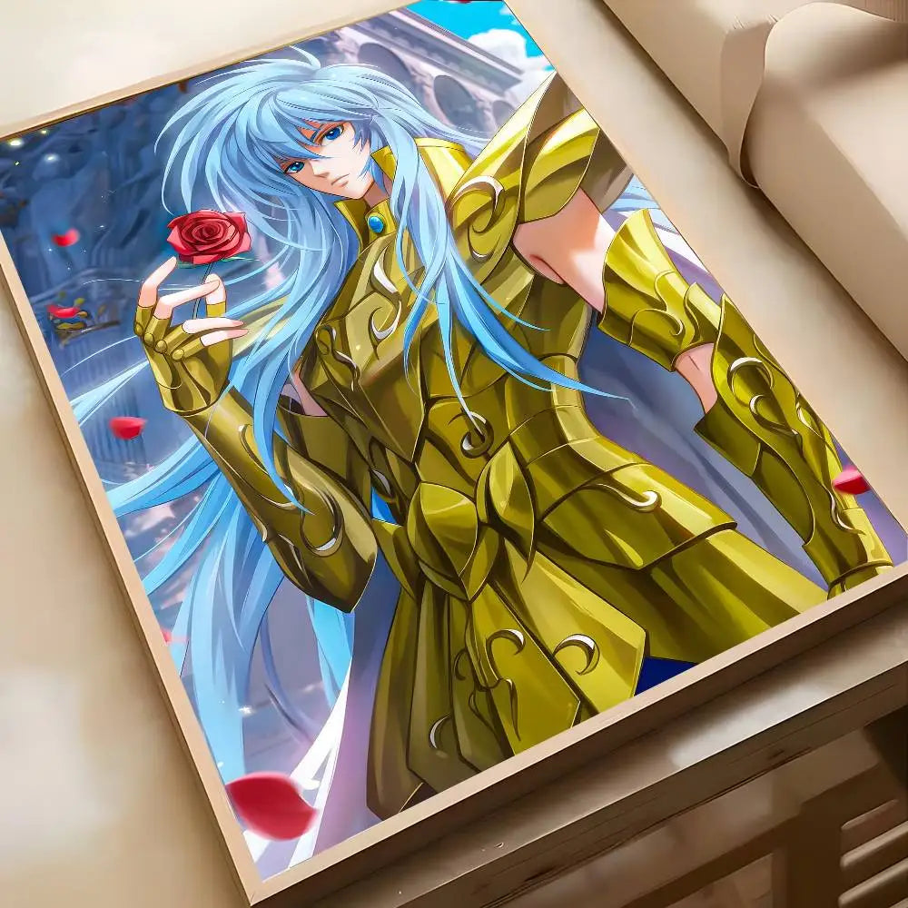 Saint Seiya Poster High-definition art sticker Self adhesive waterproof home decoration