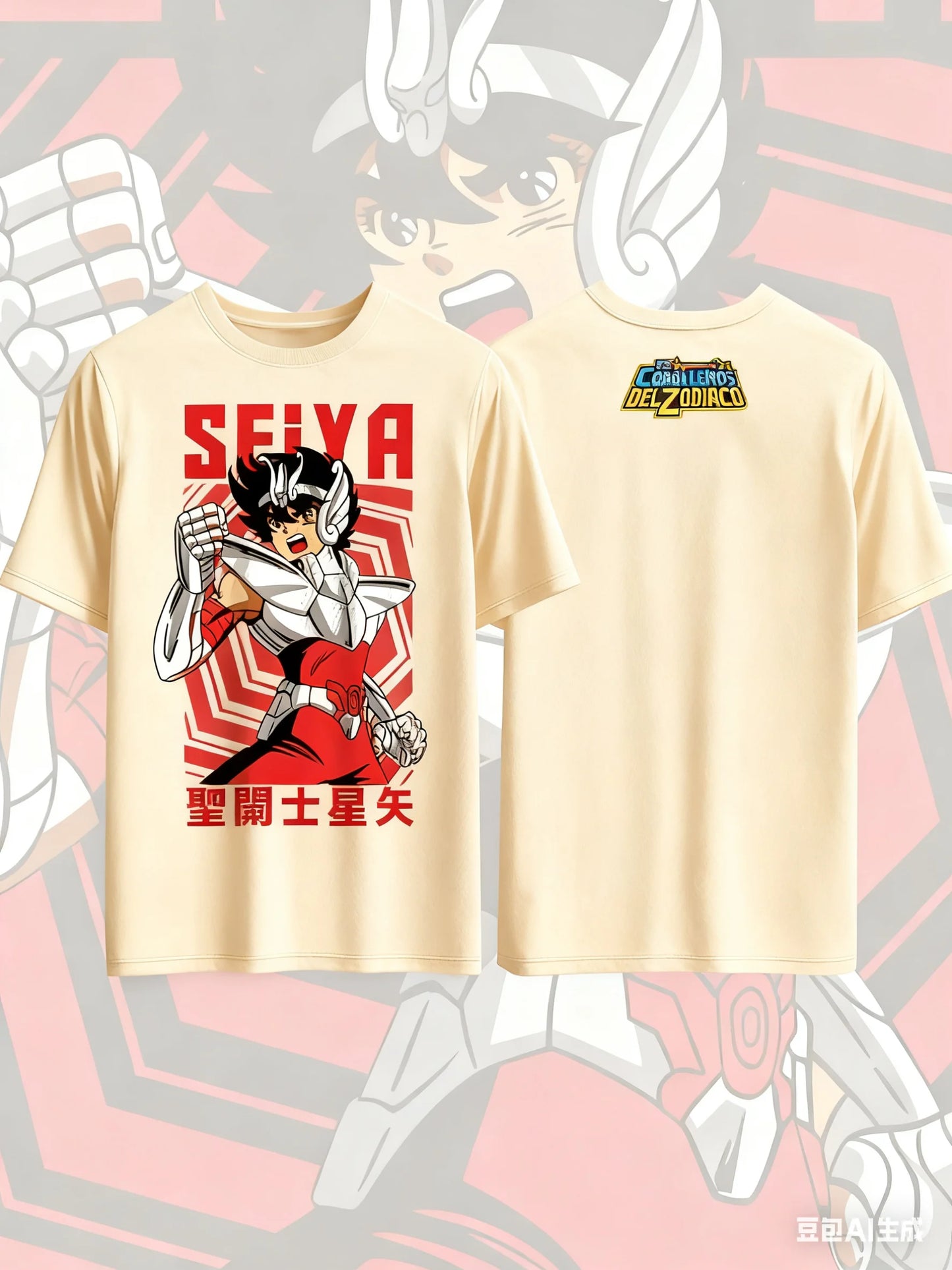 Saint Seiya Anime Printed Cotton T-shirt for Men and Women Harajuku Street Fashion Oversized Anime Peripheral Clothing T-shirt