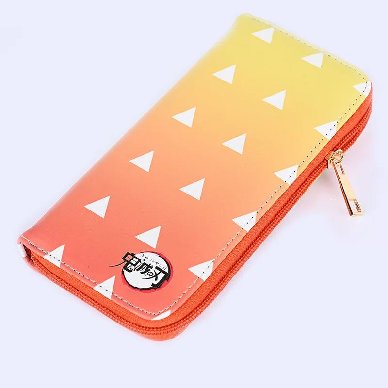 Anime  Demon Slayer Kimetsu No Yaiba Tanjiro Kamado Nezuko Wallets Long PU Leather Wallet Anime Purse Cosplay Accessories Gifts
