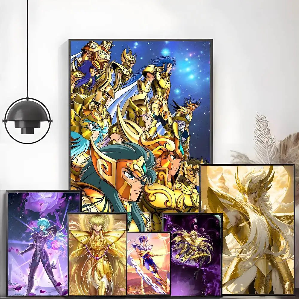 Saint Seiya Poster High-definition art sticker Self adhesive waterproof home decoration