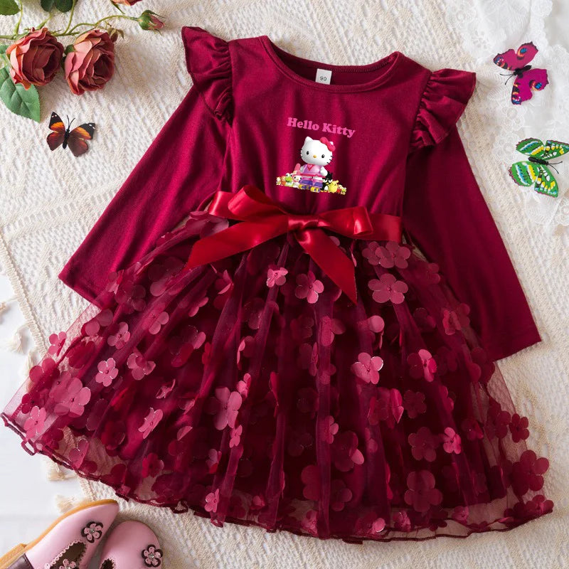 Hello Kitty Girl Baby 2-6Y Long Sleeve Princess Dress