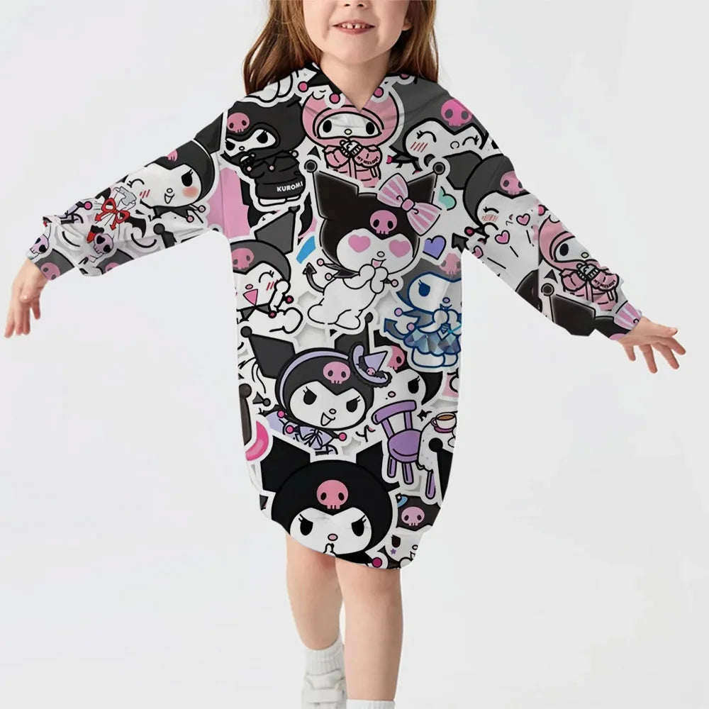 Hello Kitty Girl Comfortable Hoodie Dress