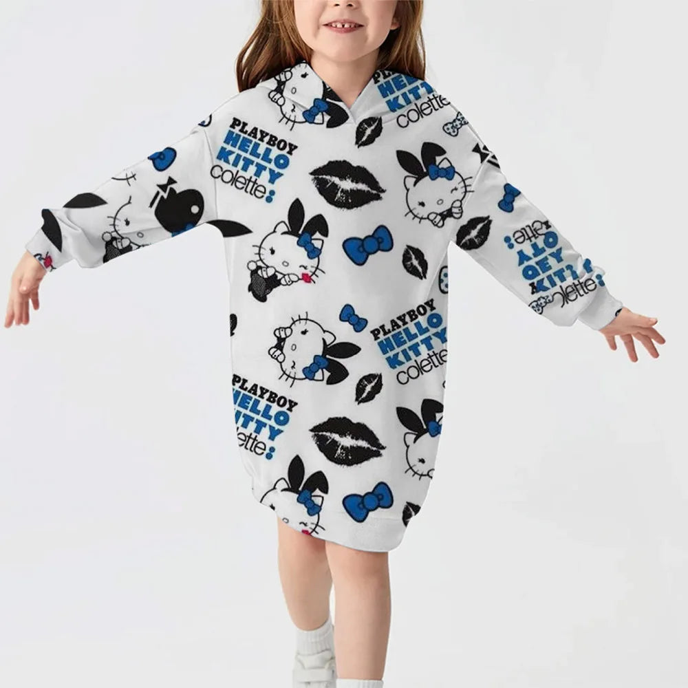 Hello Kitty Girl Comfortable Hoodie Dress