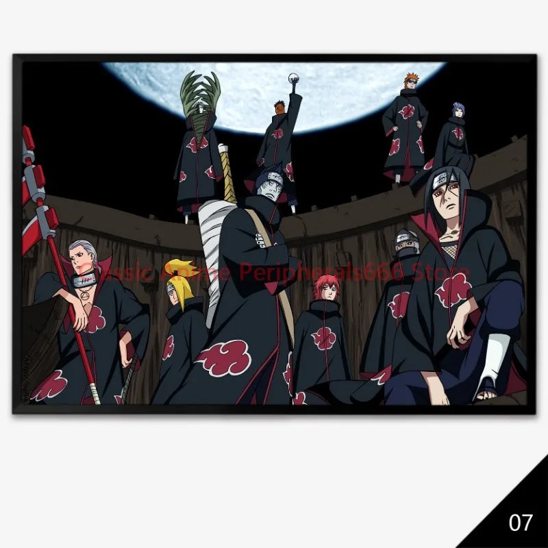 NARUTO Anime Poster - Sasuke & Team 7 Wall Art for Bedroom Decor