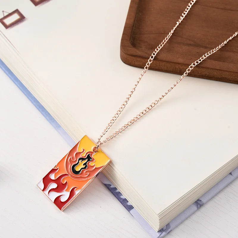 Demon Slayer Necklace - Tanjiro, Nezuko & Zenitsu Metal Pendant Cosplay Jewelry