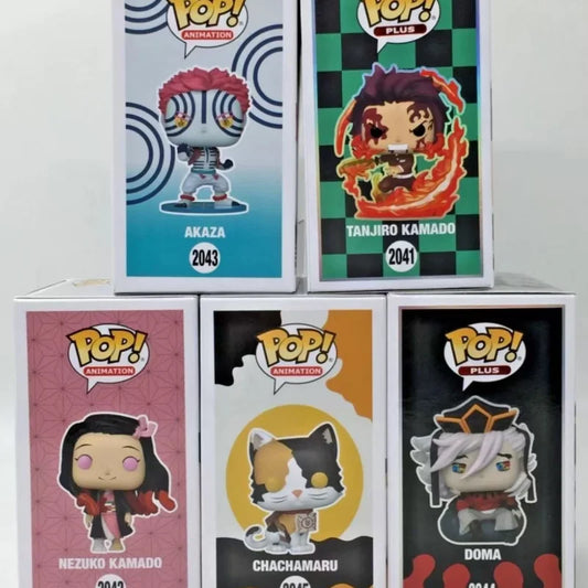 Genuine Funko Pop Demon Slayer Akaza Kamado Tanjiro Kamado Nezuko Action Doll Model 2041 2042 2043 Vinyl Sculpture Dolls Gift