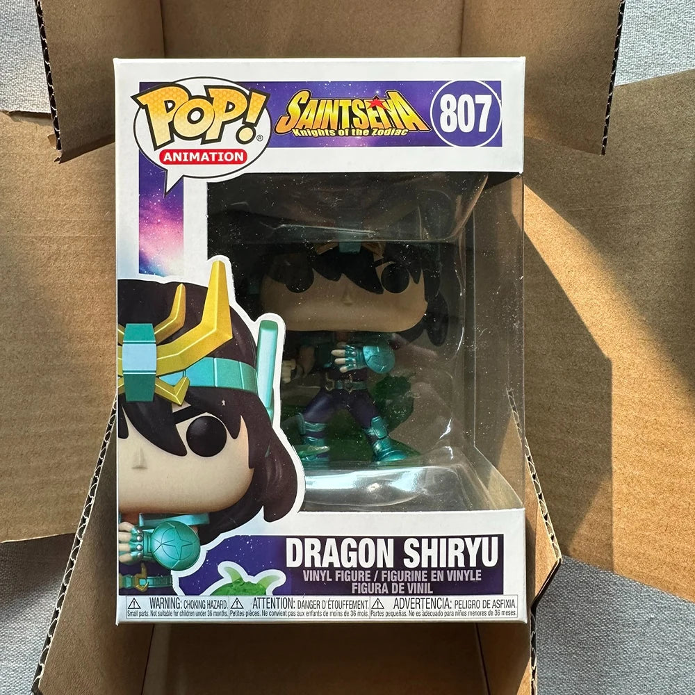 Funko Pop Saint Seiya Action Figure Cygnus Hyoga #808 Dragon Shiryu #807 Andromeda Shun #809 Phoenix Ikki #810 Vinyl Dolls Toys