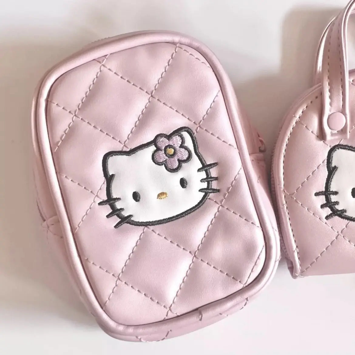 Hello Kitty Wallet Sanrio Embroidery Bag Camera Bag Anime KT Diamond Storage Bag Kawaii Purses and Handbags Birthday Gift