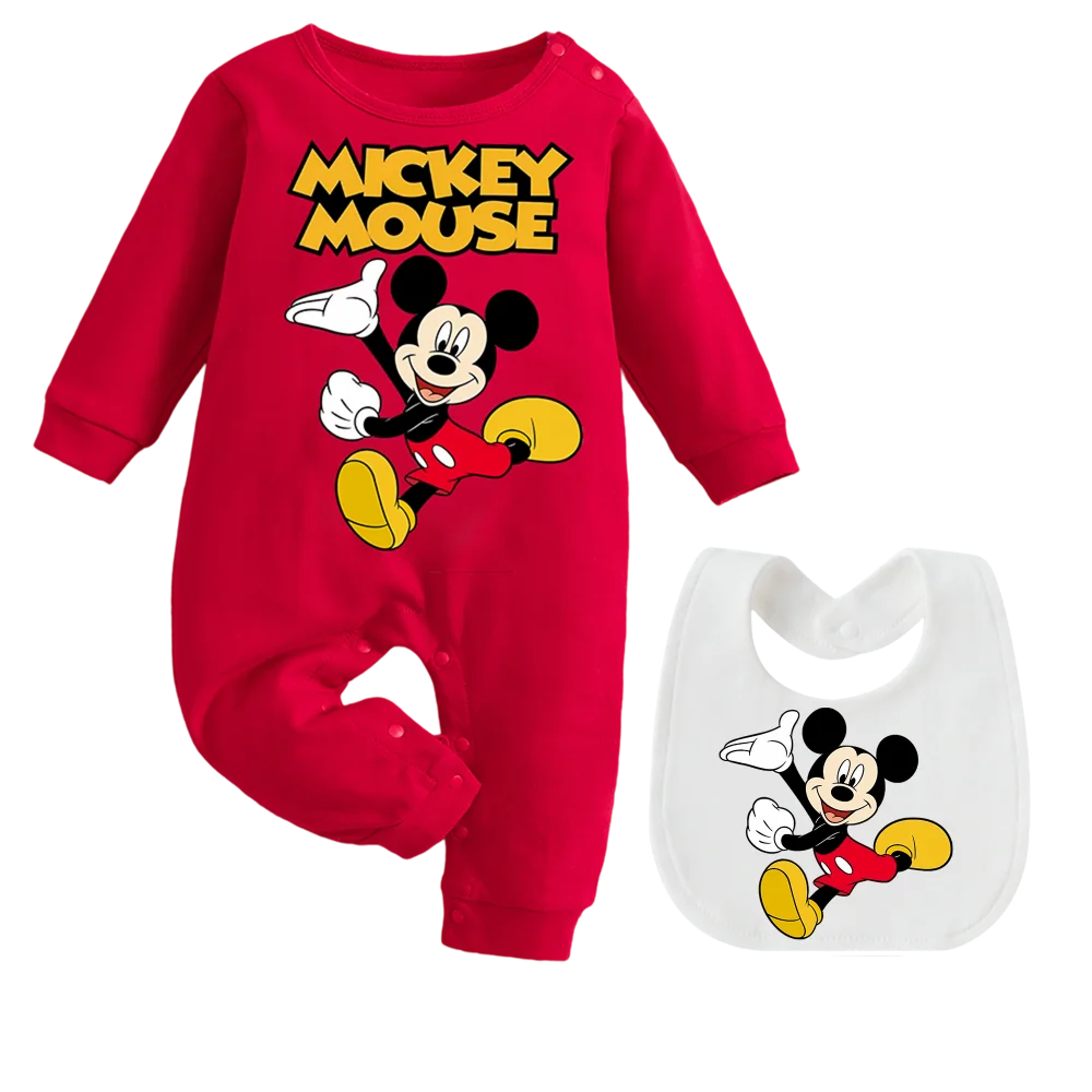 Newborns long-sleeved jumpsuits 0-9M Mickey Mouse Design