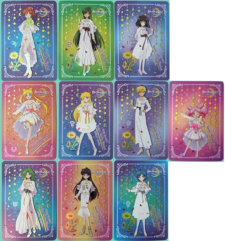Sailor Moon collectible cards games for boys toys table games birthday gifts DIY anime Makomo Sailor Moon premium flash cards