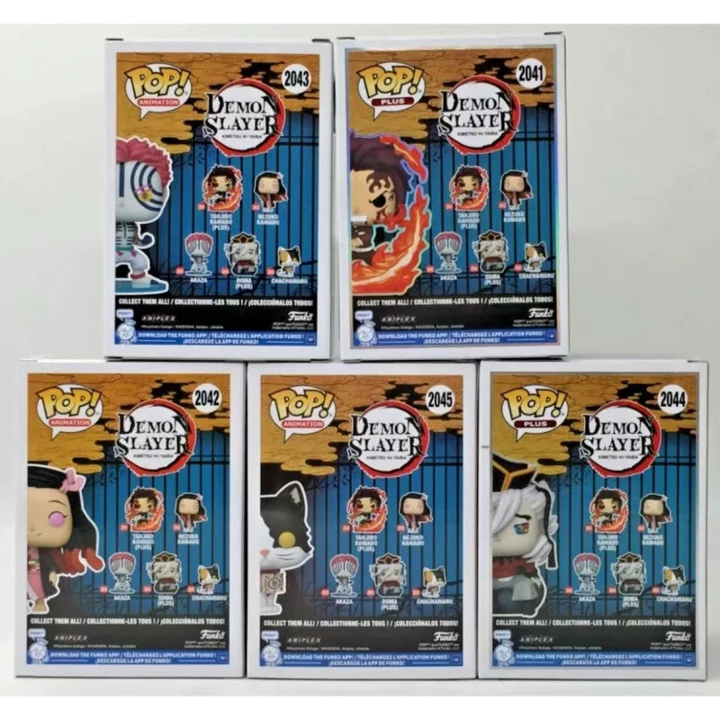 Genuine Funko Pop Demon Slayer Akaza Kamado Tanjiro Kamado Nezuko Action Doll Model 2041 2042 2043 Vinyl Sculpture Dolls Gift