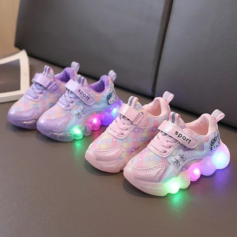 Hello Kitty Casual Anti-slip  Led Light Shoes for Toddlers and Girls