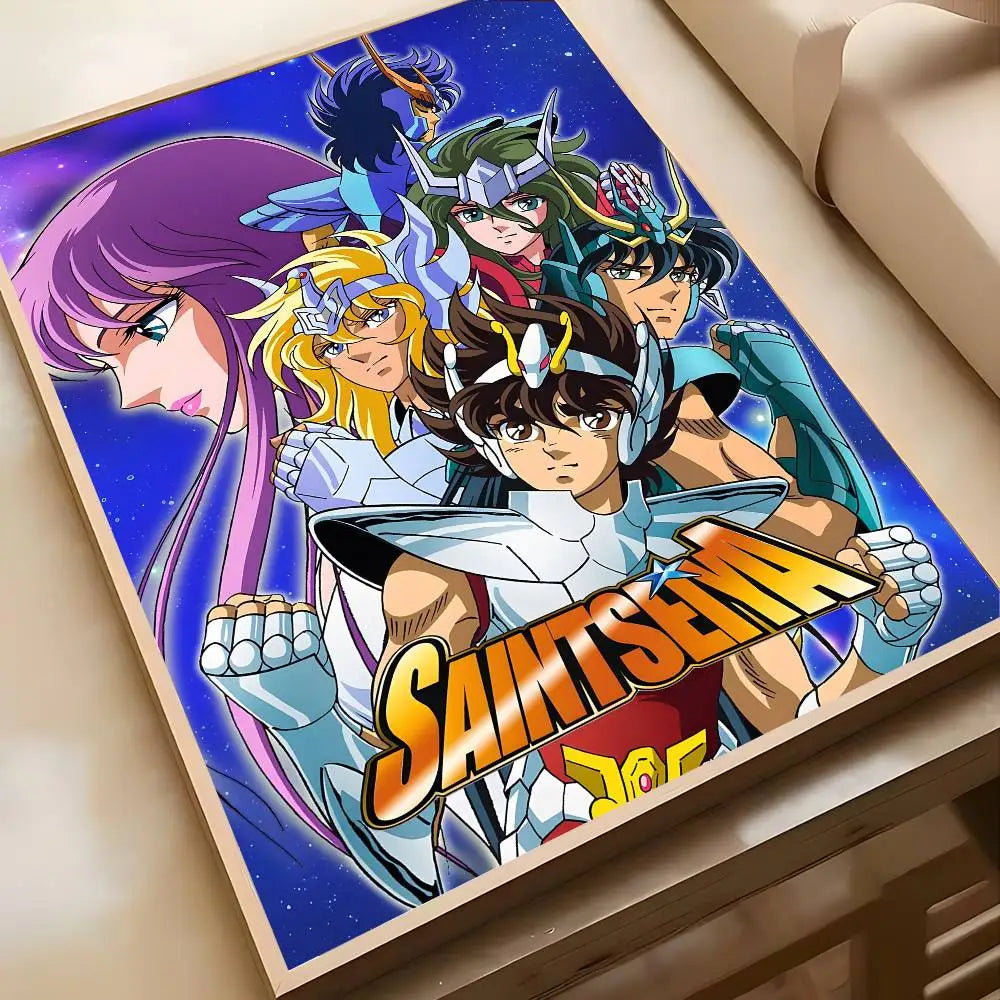 Saint Seiya Poster High-definition art sticker Self adhesive waterproof home decoration