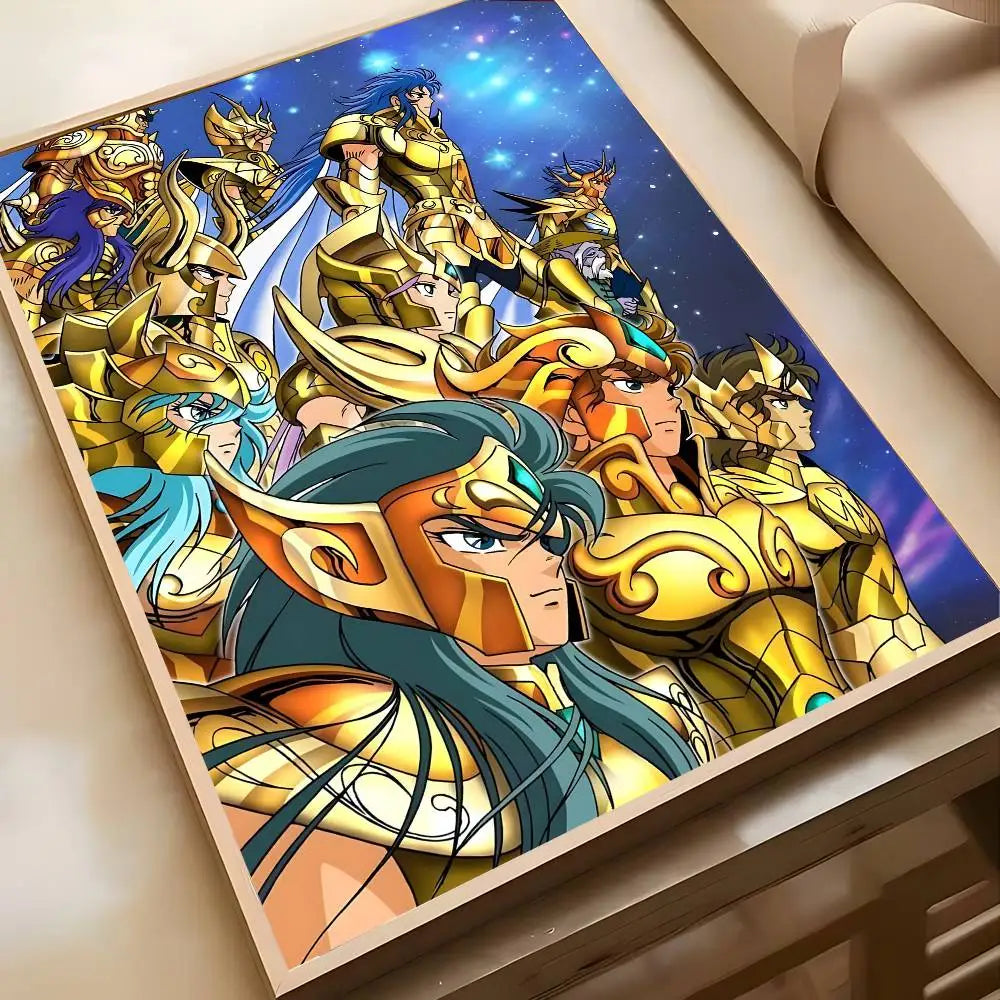 Saint Seiya Poster High-definition art sticker Self adhesive waterproof home decoration