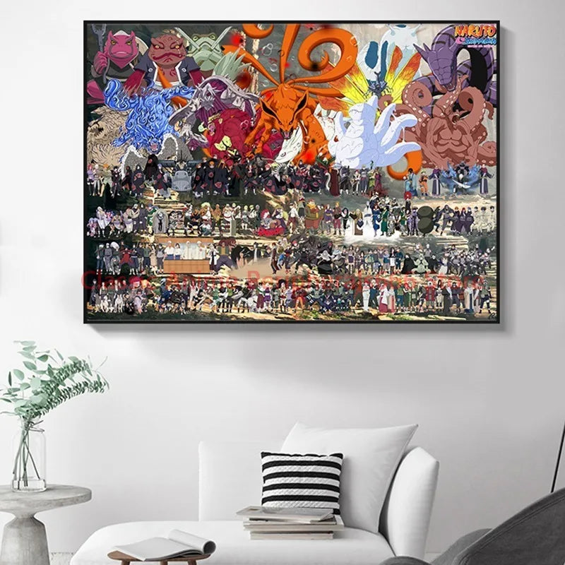 NARUTO Anime Poster - Sasuke & Team 7 Wall Art for Bedroom Decor