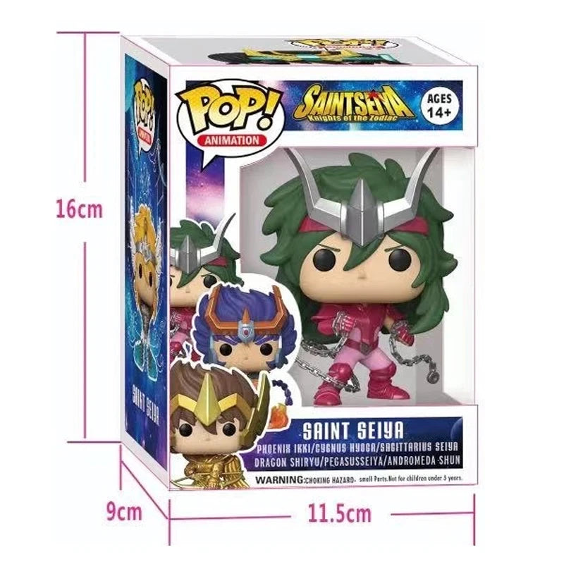 MINISO Saint Seiya Figure Phoenix Ikki Hyoga Shiryu Standing Figure Toy Arrival PVC Box