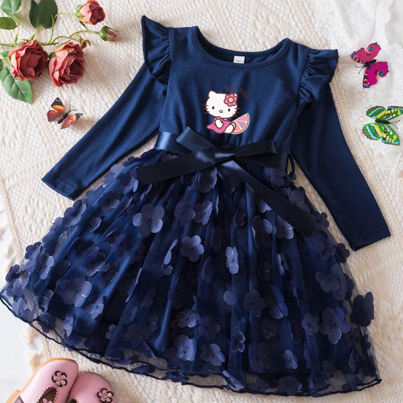 Hello Kitty Girl Baby 2-6Y Long Sleeve Princess Dress