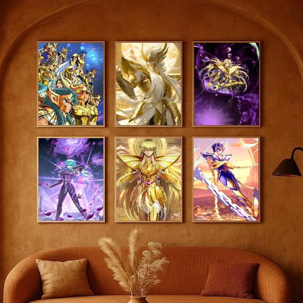 Saint Seiya Poster High-definition art sticker Self adhesive waterproof home decoration