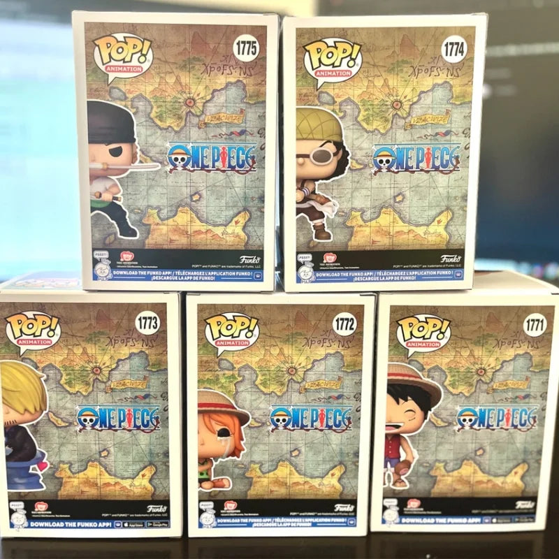 Luffy One Piece Funko Pop Zoro Nami Figurine Collectible Model Ornament Usopp Vinyl Handmade Gifts Desktop Decoration Toys