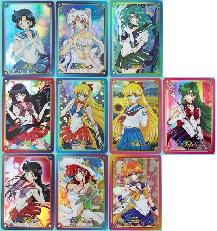 Sailor Moon collectible cards games for boys toys table games birthday gifts DIY anime Makomo Sailor Moon premium flash cards