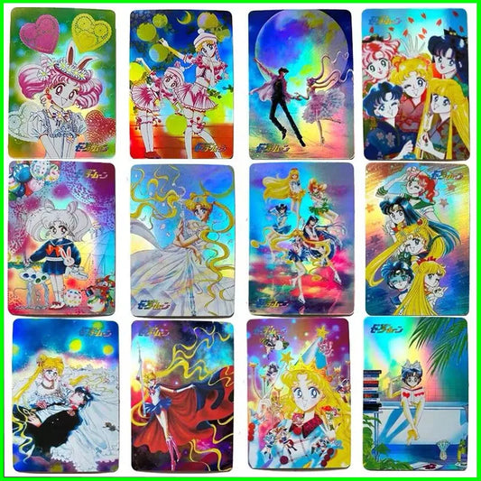 Sailor Moon collectible cards games for boys toys table games birthday gifts DIY anime Makomo Sailor Moon premium flash cards