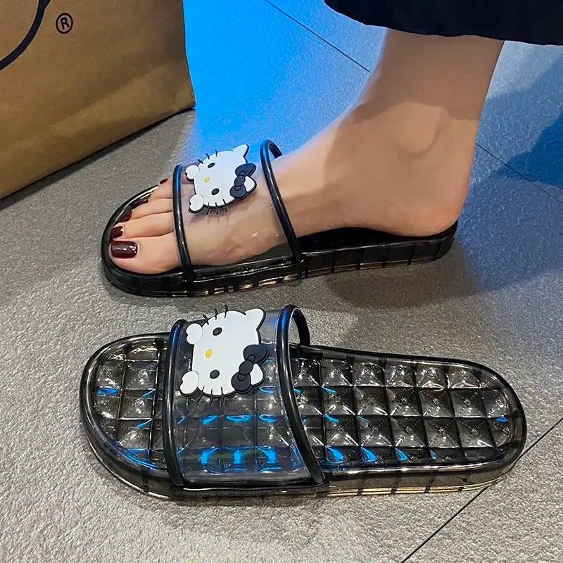 Hello Kitty Transparent Crystal Non-slip Anti-odor Soft Sole Sandals