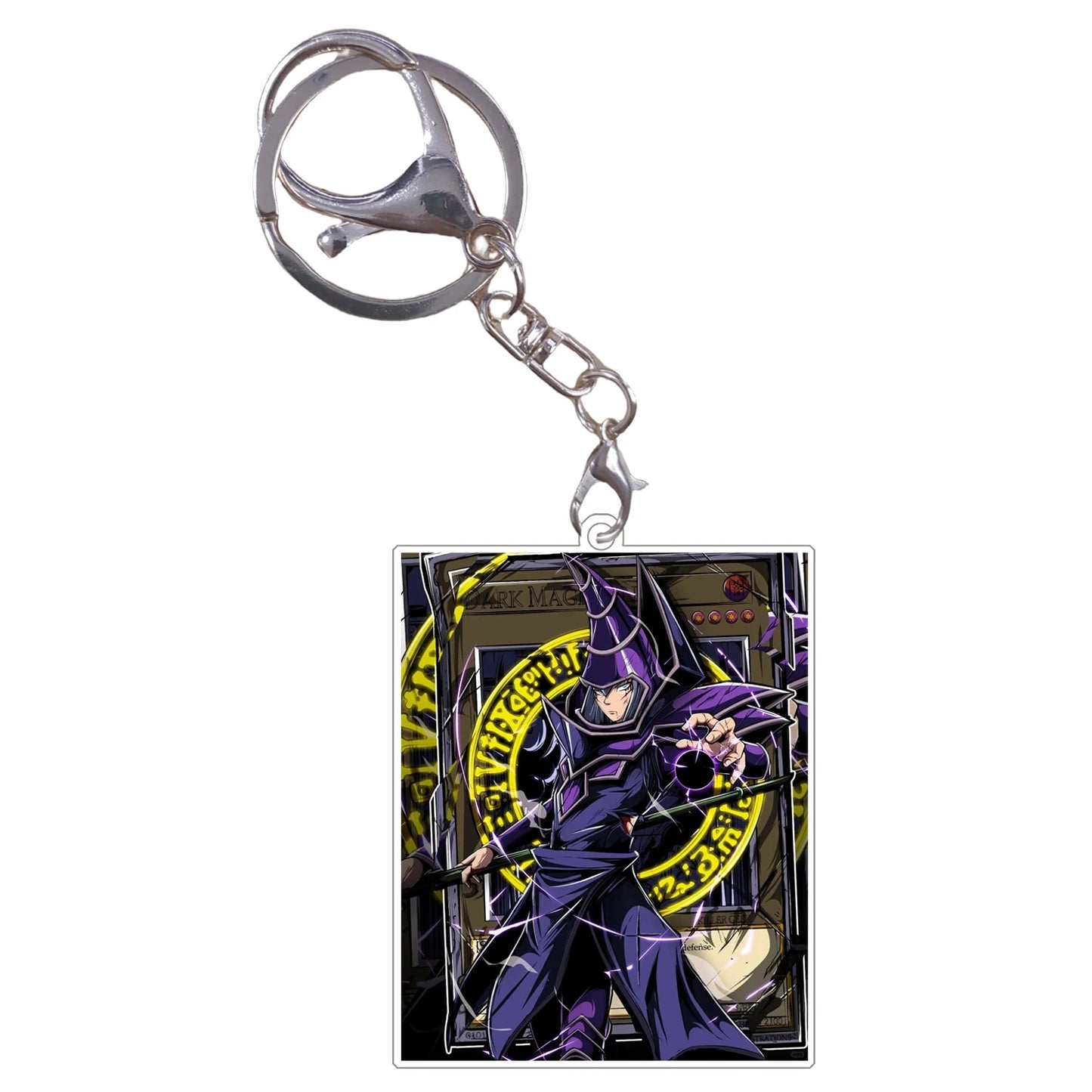 Yu Gi Oh Double Sided Acrylic Keychain Dark Magician Blue-Eyes White Dragon