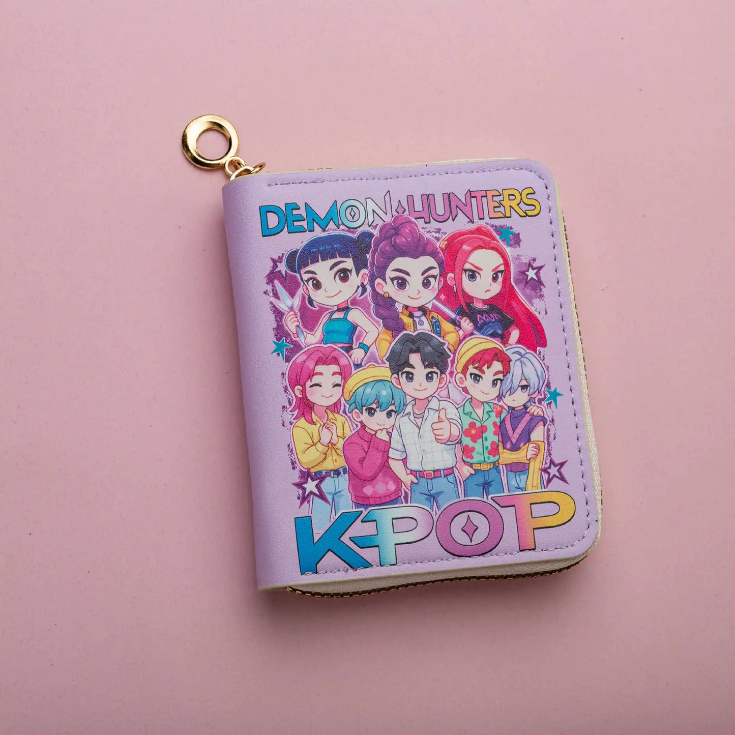 kpop Demon Hunters PU Short Women's Cartoon Wallet k-pop Coin Pack Card Pack Portable k pop HUNTRX Rumi Mira Zoey Fan Wallet ﻿