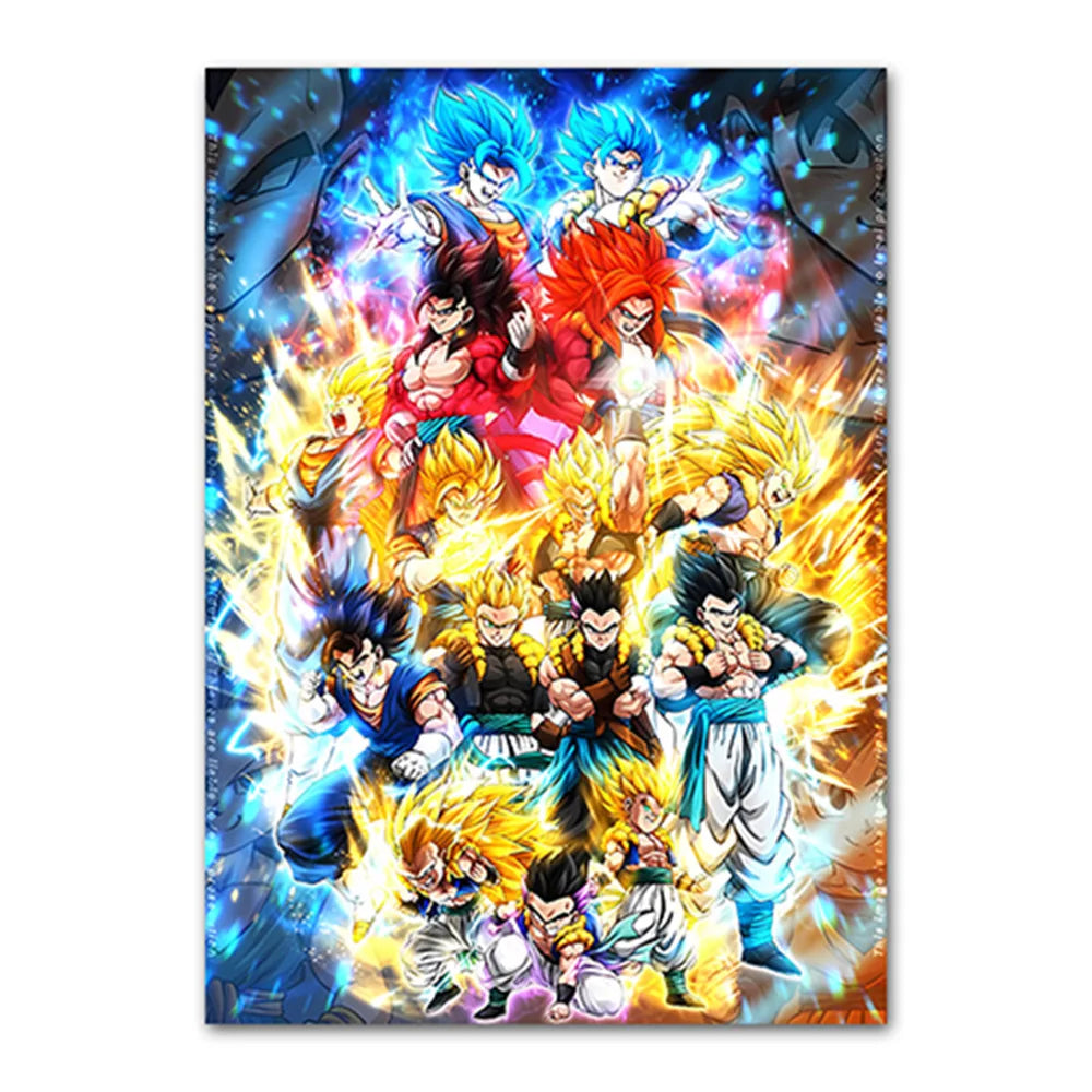 Dragon Ball Goku Van Gogh Starry Night Canvas Poster - Anime Art Wall Decor