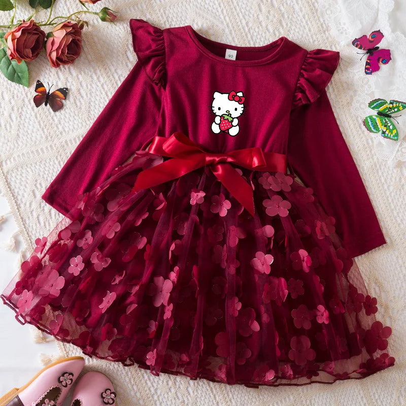 Hello Kitty Girl Baby 2-6Y Long Sleeve Princess Dress