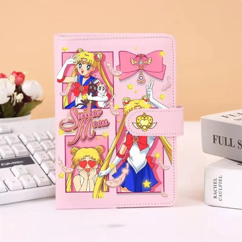 Sailor Moon themed notebook, cute cartoon, personalized fashion, anime loose-leaf diary, birthday gift for boys and girls