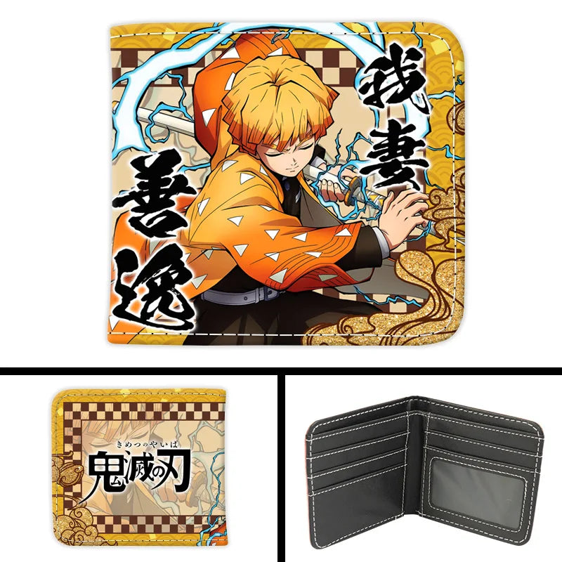 New Kimetsu No Yaiba Fashion Anime Cartoon Wallets Demon Slayer Kamado Nezuko Coin Purses Handbag Casual Card Kids Birthday Gift