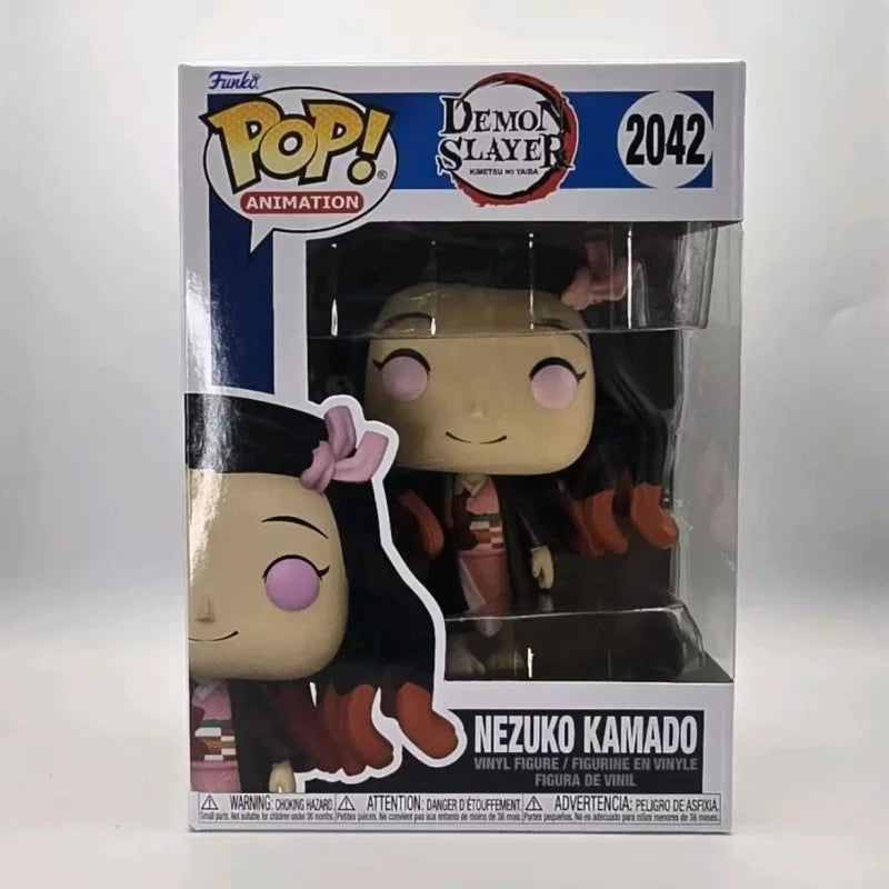 Genuine Funko Pop Demon Slayer Akaza Kamado Tanjiro Kamado Nezuko Action Doll Model 2041 2042 2043 Vinyl Sculpture Dolls Gift