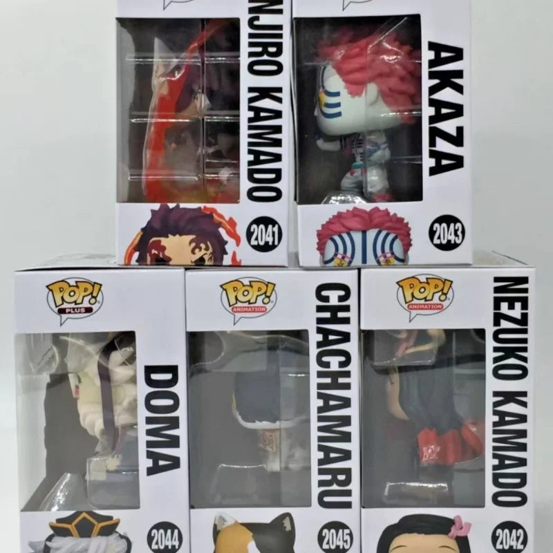Genuine Funko Pop Demon Slayer Akaza Kamado Tanjiro Kamado Nezuko Action Doll Model 2041 2042 2043 Vinyl Sculpture Dolls Gift