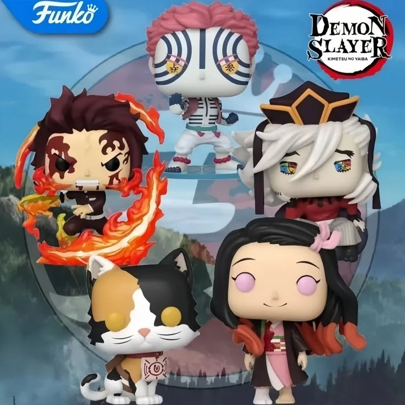 Genuine Funko Pop Demon Slayer Akaza Kamado Tanjiro Kamado Nezuko Action Doll Model 2041 2042 2043 Vinyl Sculpture Dolls Gift