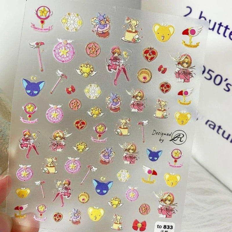 New Sailor Moon Luna Mizuno Ami Tsukino Usagi Sweet Cute Waterproof Nail Art Patch Creative Simple Cartoon Nail Decoration Gift