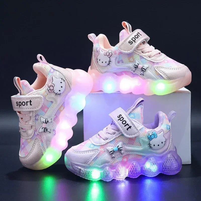Hello Kitty Casual Anti-slip  Led Light Shoes for Toddlers and Girls