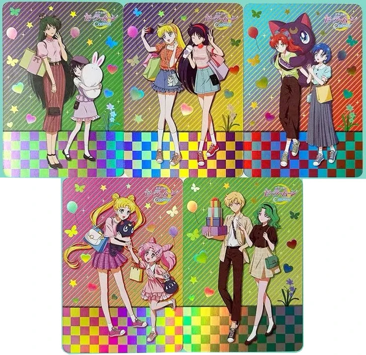 Sailor Moon collectible cards games for boys toys table games birthday gifts DIY anime Makomo Sailor Moon premium flash cards