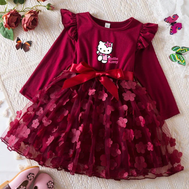Hello Kitty Girl Baby 2-6Y Long Sleeve Princess Dress