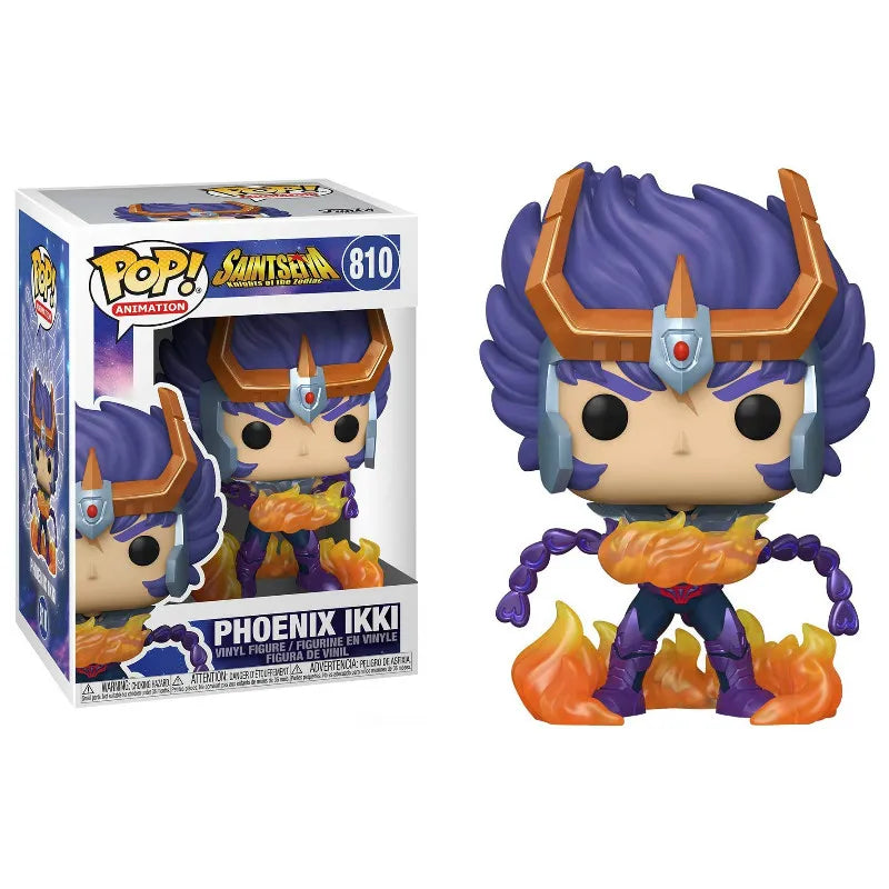 Funko Pop Saint Seiya Action Figure Cygnus Hyoga #808 Dragon Shiryu #807 Andromeda Shun #809 Phoenix Ikki #810 Vinyl Dolls Toys
